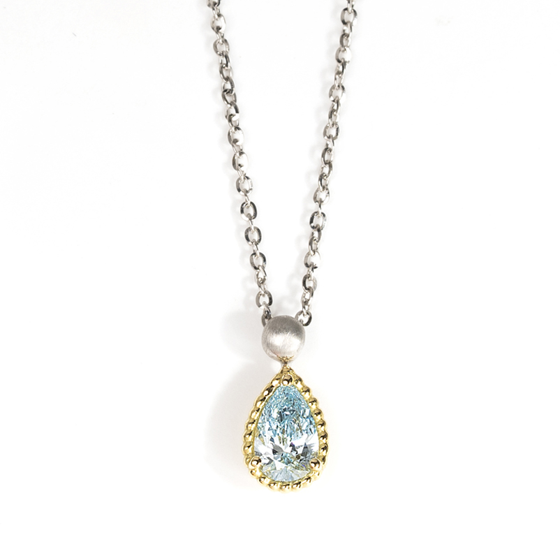 Pt･K18<br>
ブルーダイヤモンドネックレス