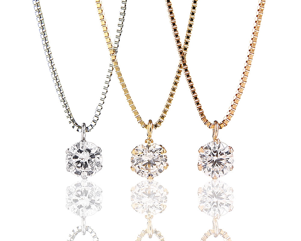 一粒ダイヤモンドネックレス 0.3ct