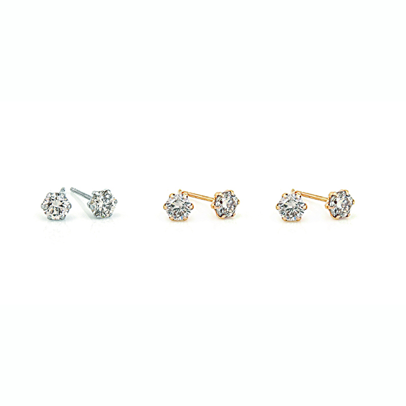 一粒ダイヤモンドピアス　0.1ct